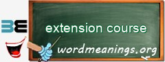 WordMeaning blackboard for extension course